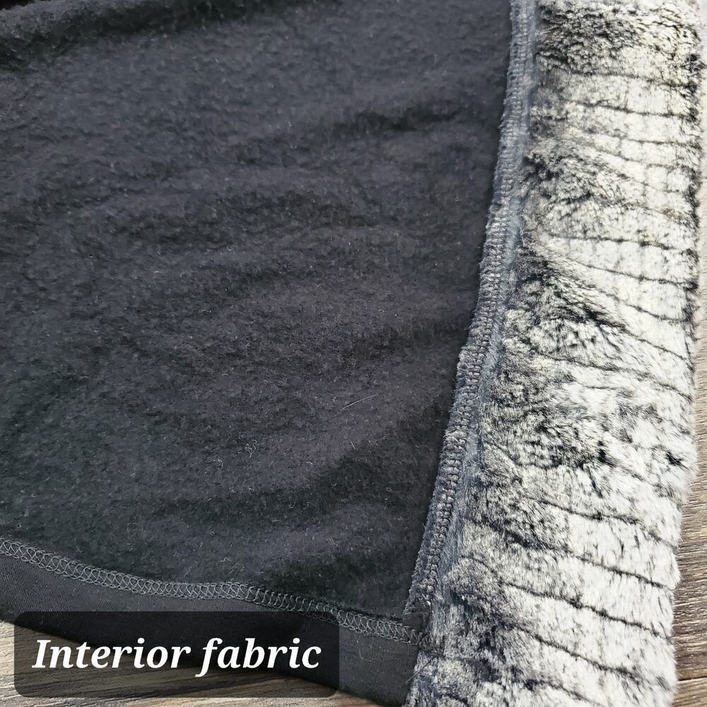 Capote Women Hooded Cape Faux Fur Trim Black Size M/L Casual Poncho - Picture 11 of 11